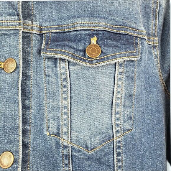 Garnet Hill Denim Jean Jacket XL 14 Organic Coastal Classic Preppy Americana - Picture 5 of 8